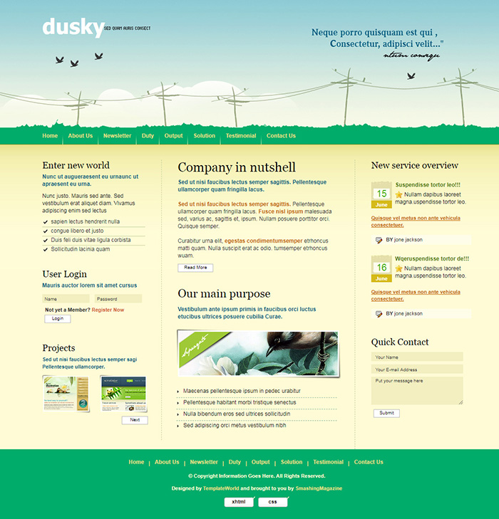 Free Dusky Website Template