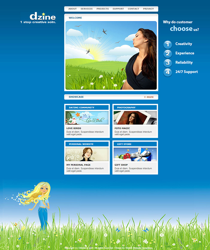 Free dzine Website Template