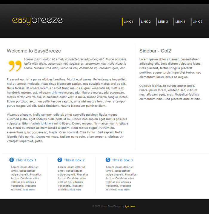 Free EasyBreeze Website Template