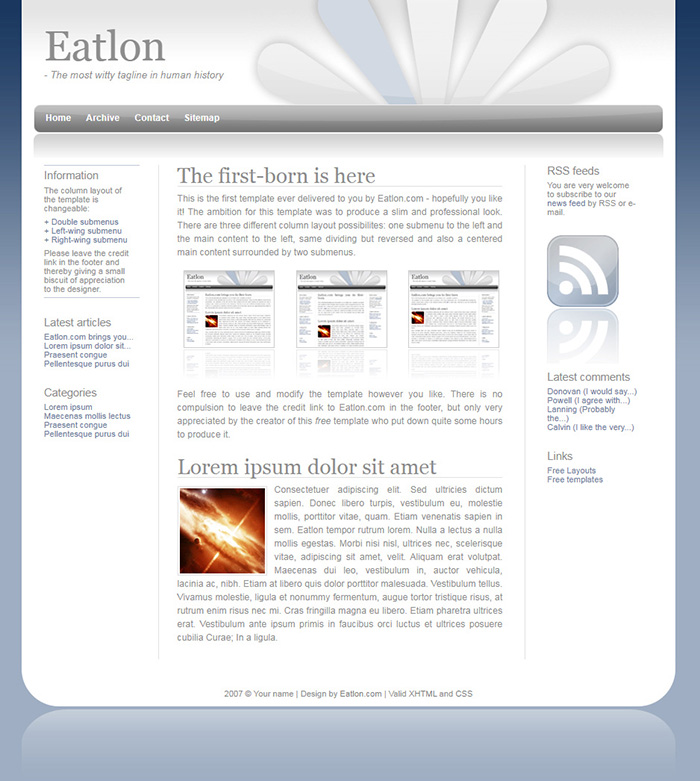 Free Eatlon Website Template