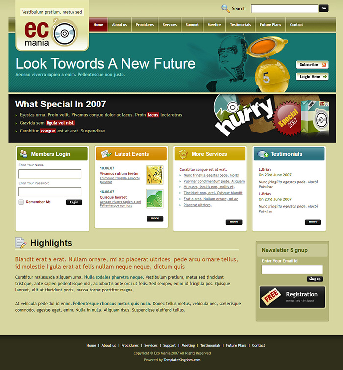 Free EC Mania Website Template