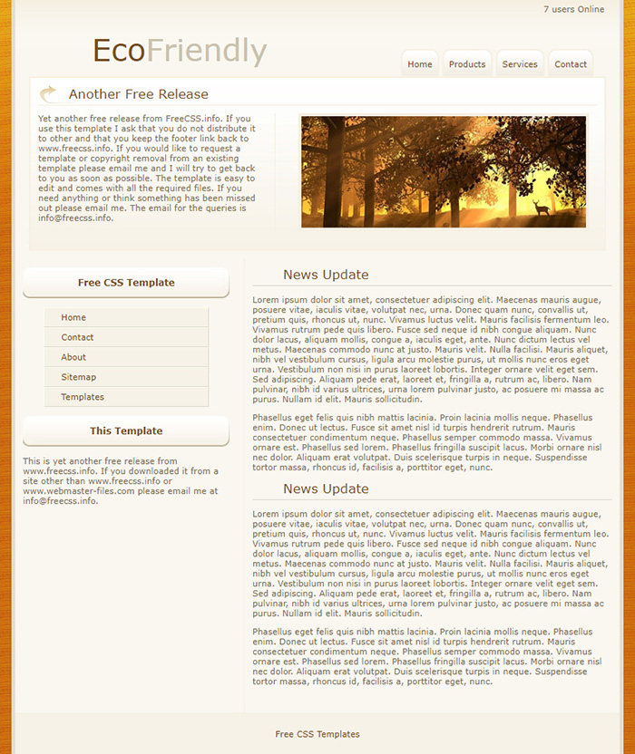 Free EcoFriendly Website Template