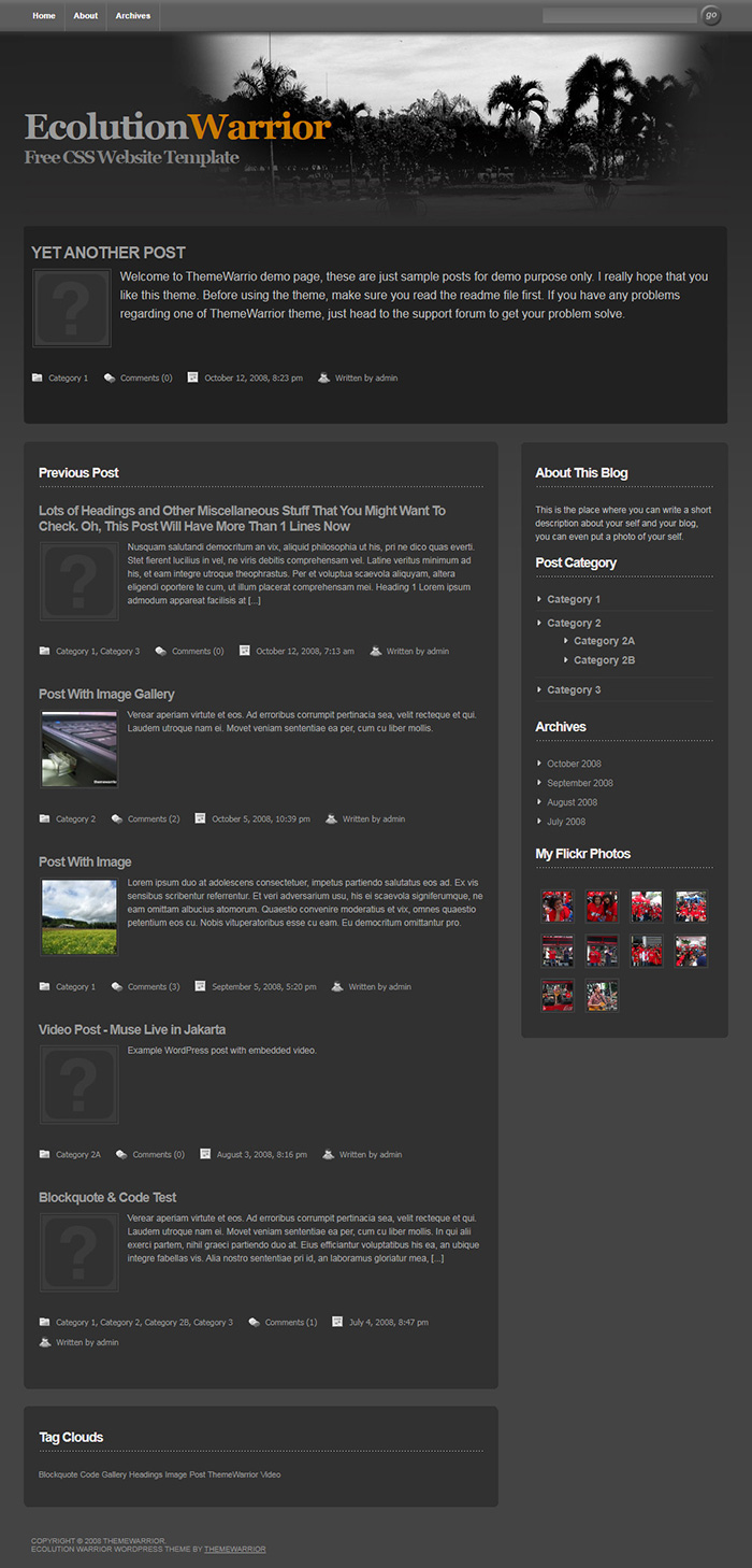 Free Ecolution Warrior Website Template