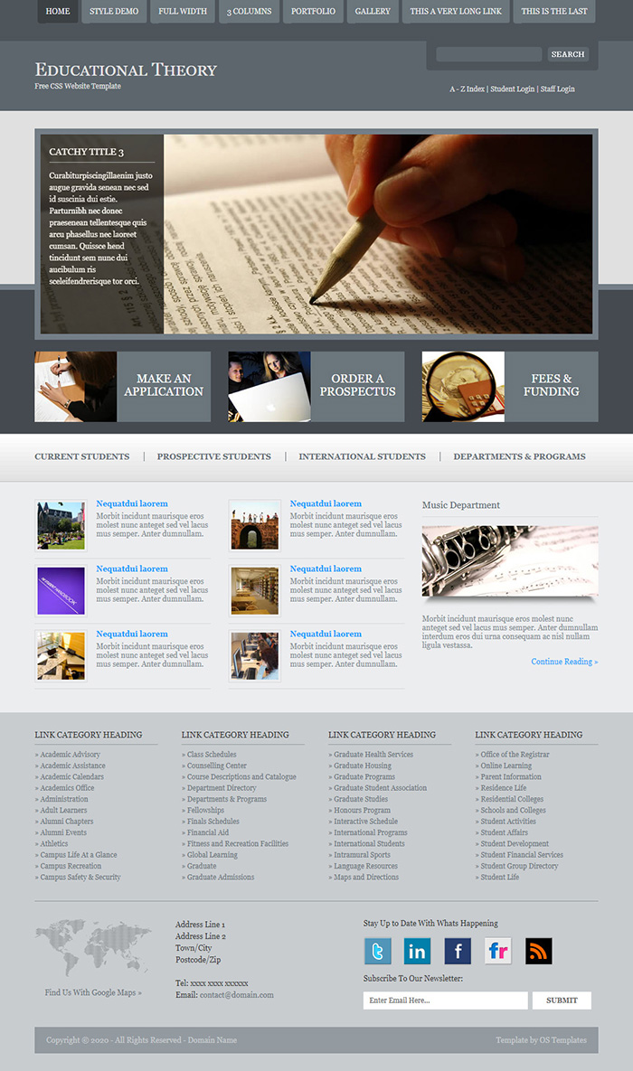 Free Educational Theory Website Template