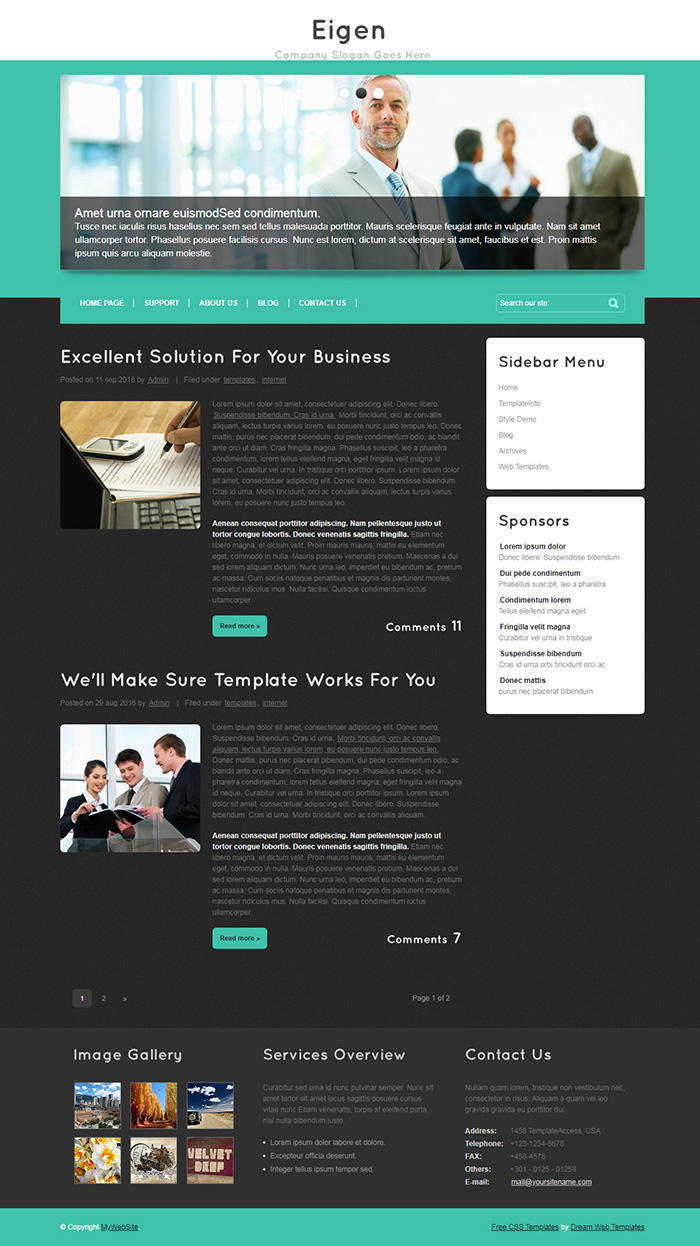 Free Eigen Website Template