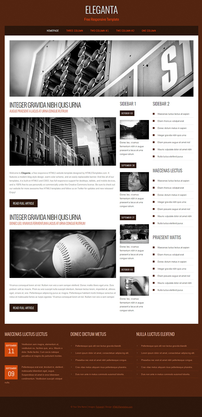 Free Eleganta Website Template