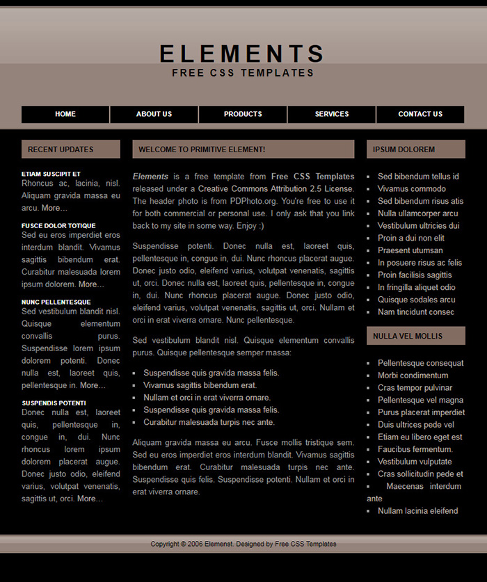 Free Elements Website Template - Free Website Templates, HTML5 & CSS ...