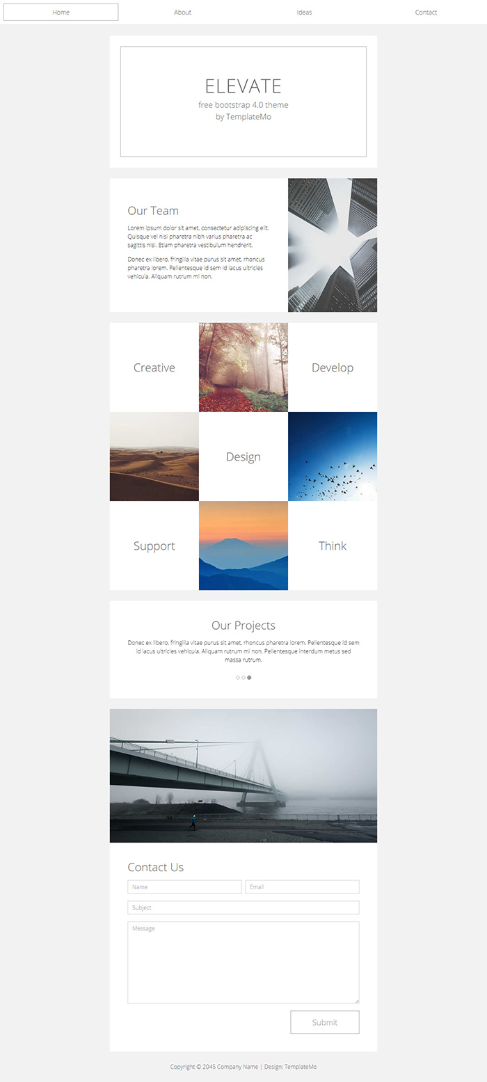Free Elevate Website Template