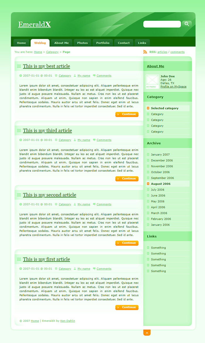 Free EmeraldX Website Template