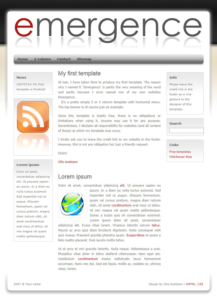 Free Emergence Website Template