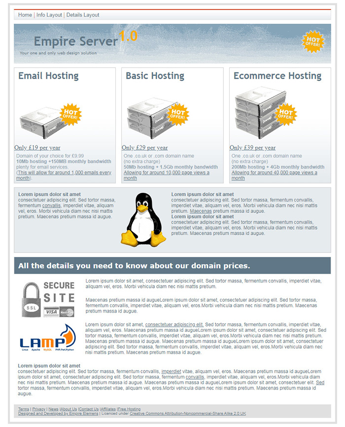 Free Empire Server 1.0 Website Template