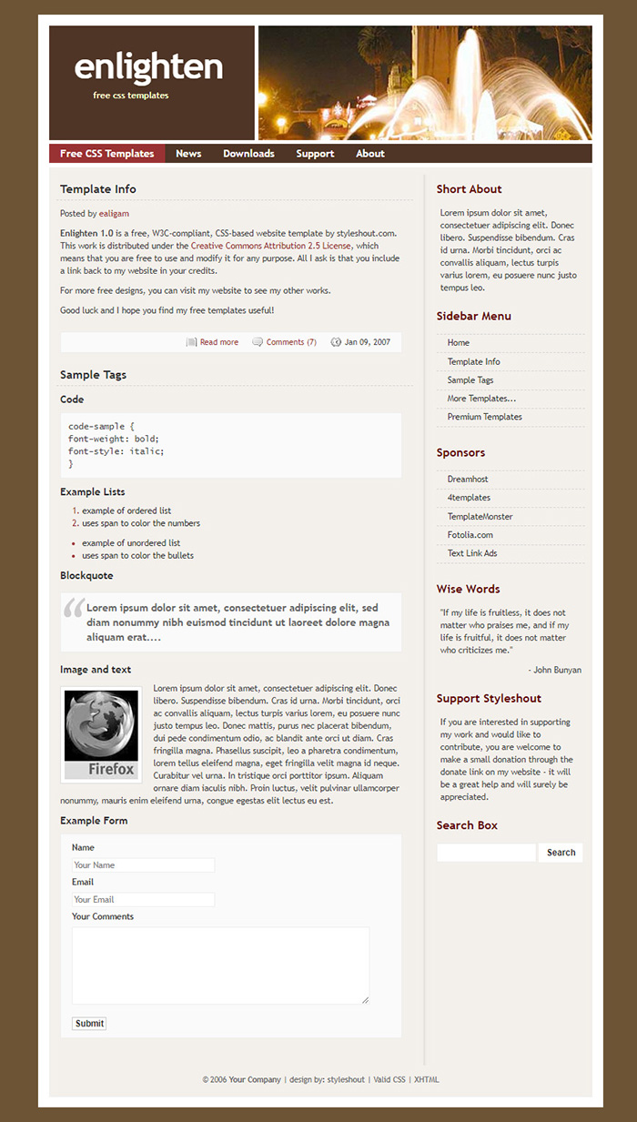 Free Enlighten 1.0 Website Template