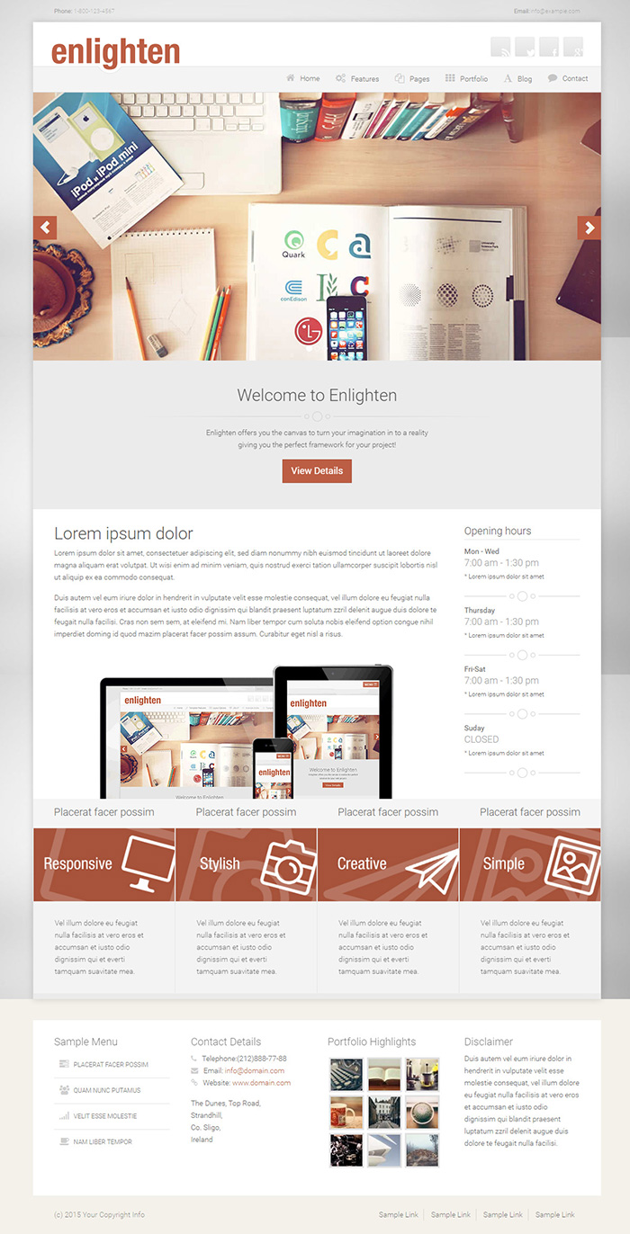 Free Enlighten Website Template