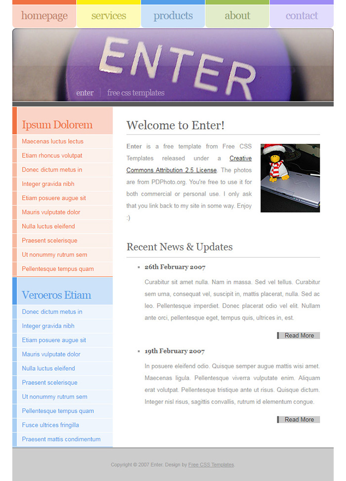 Free Enter Website Template