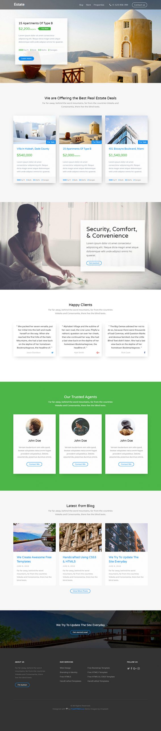 Free Estate Website Template