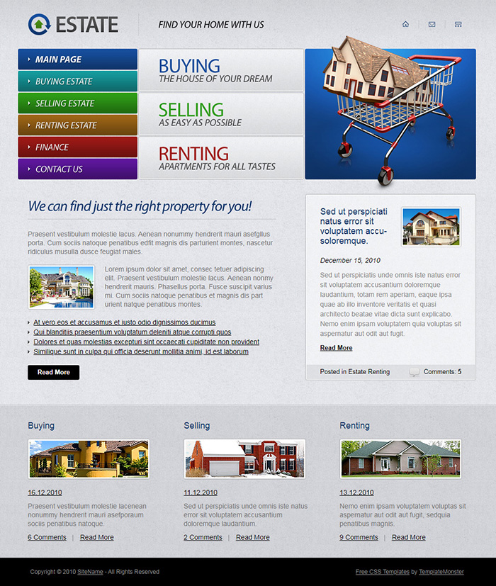Free Estate Website Template