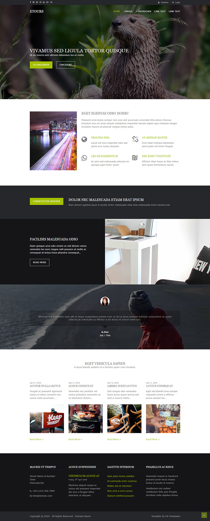 Free Etours Website Template