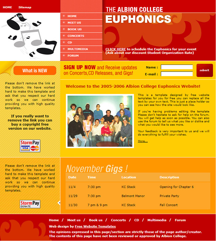 Free Euphonics Website Template