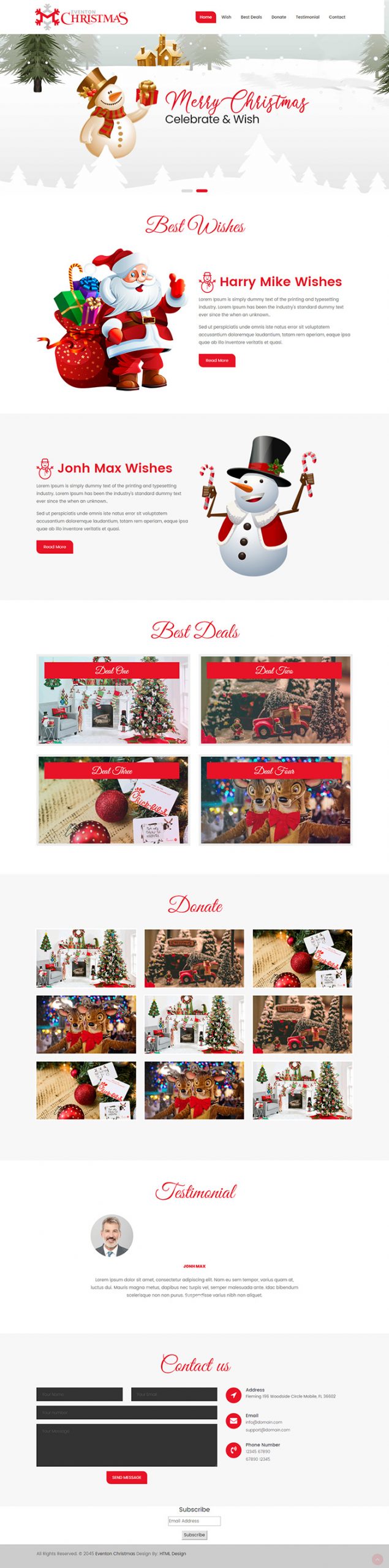 Free Eventon Christmas Website Template