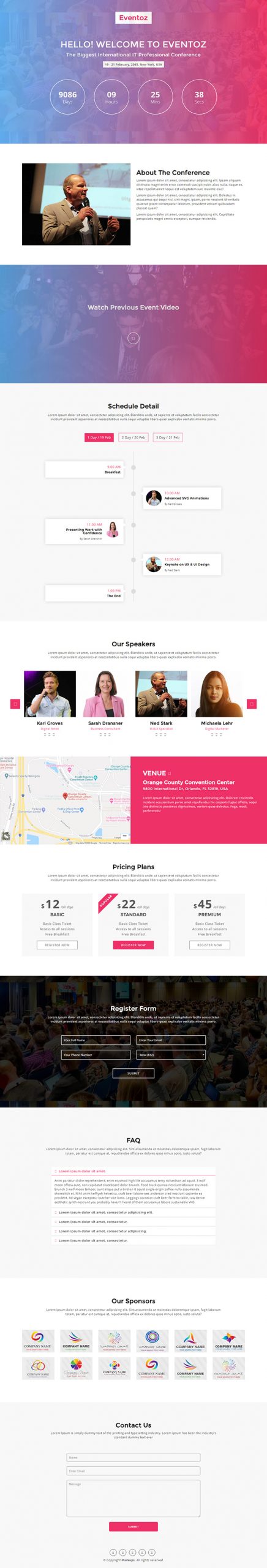 Free Eventoz Website Template