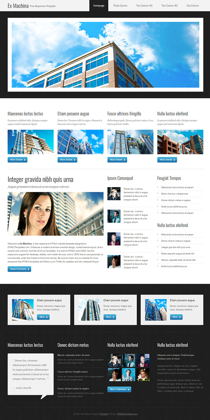 Free Ex Machina Website Template