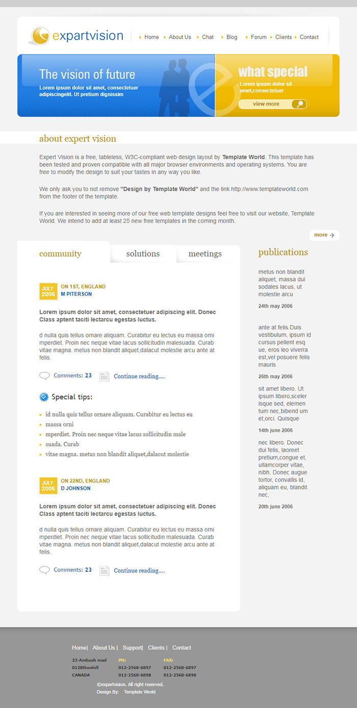 Free Expert Vision Website Template - Free Website Templates, HTML5 ...