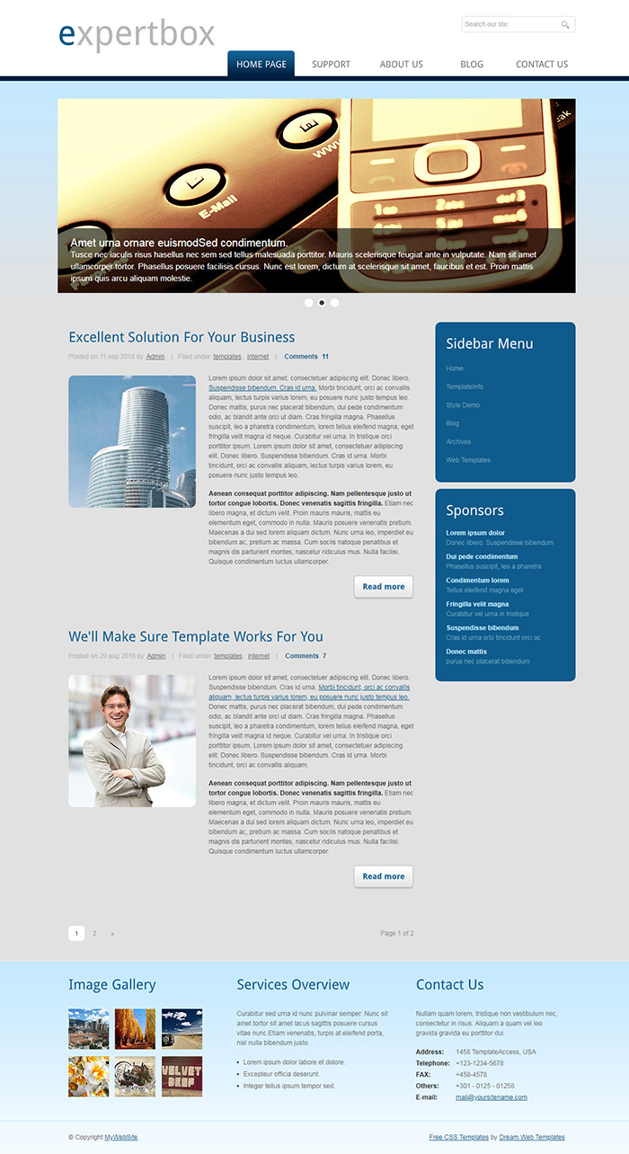 Free Expertbox Website Template