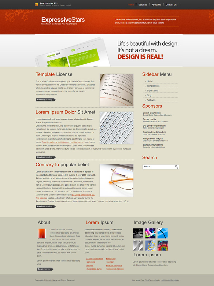 Free ExpressiveStars Website Template