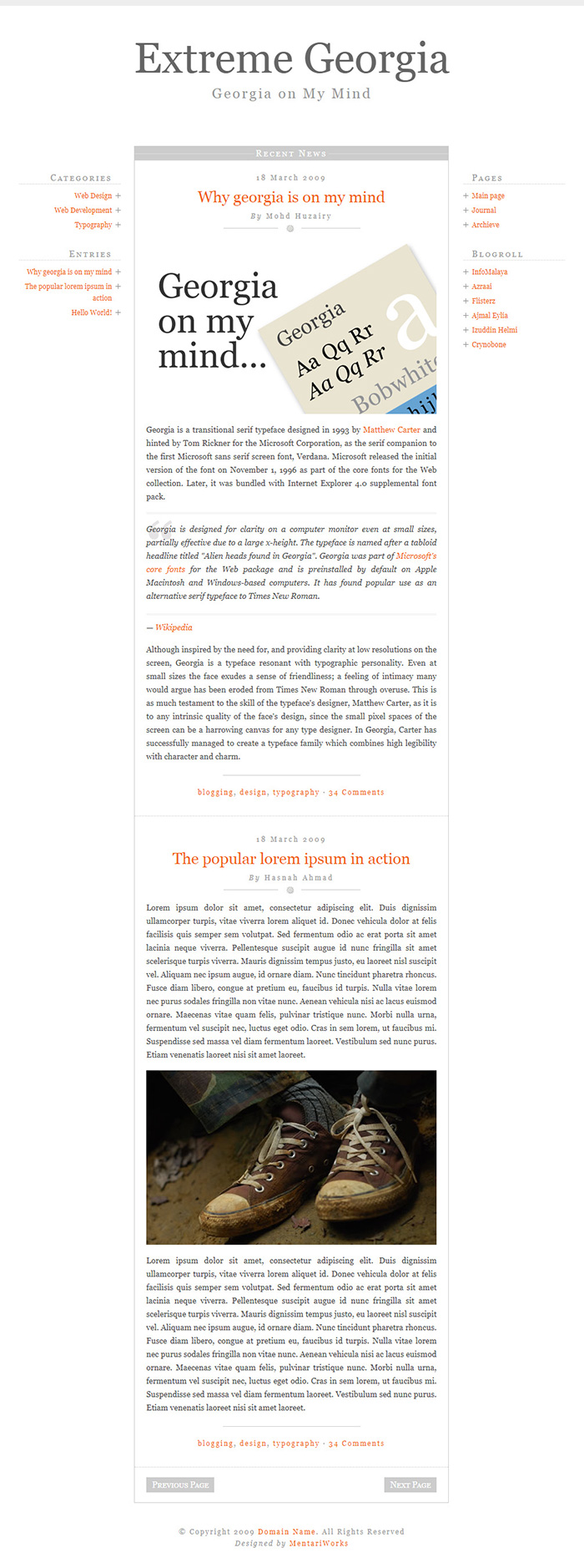 Free Extreme Georgia Website Template