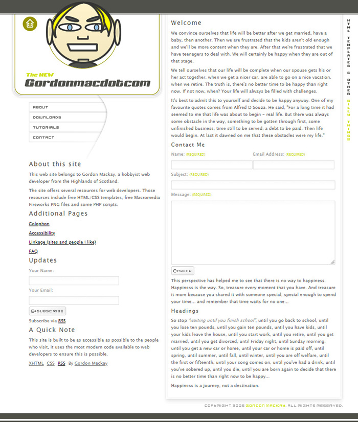 Free Face Website Template