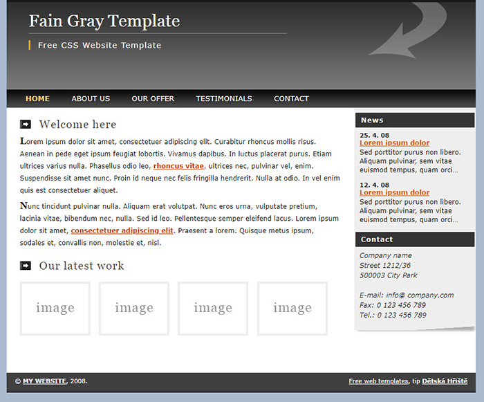 Free Fain Gray Website Template