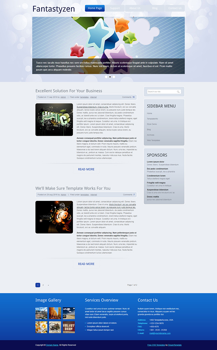 Free Fantastyzen Website Template