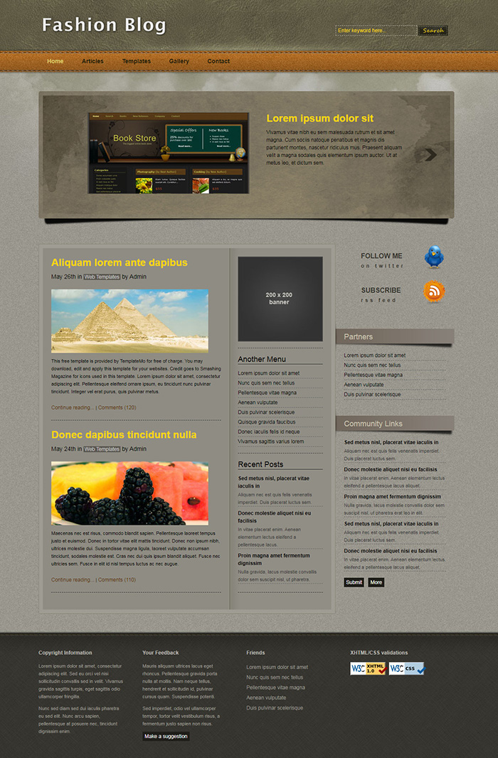 Free Fashion Blog Website Template