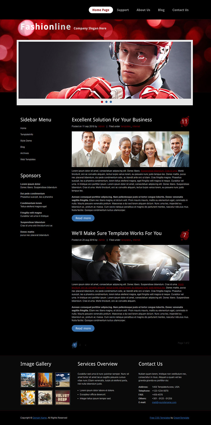 Free Fashionline Website Template