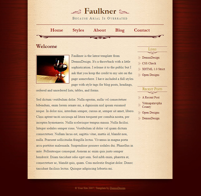 Free Faulkner Website Template