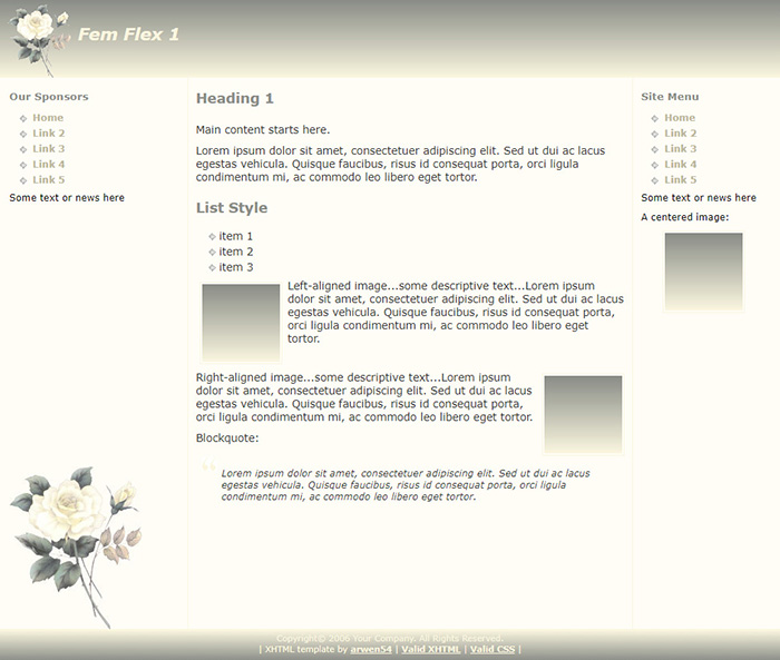 Free Fem Flex 1 Website Template