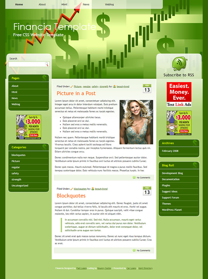 Free Financia Website Template