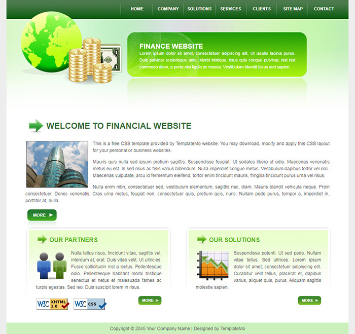 Free Financial Website Website Template