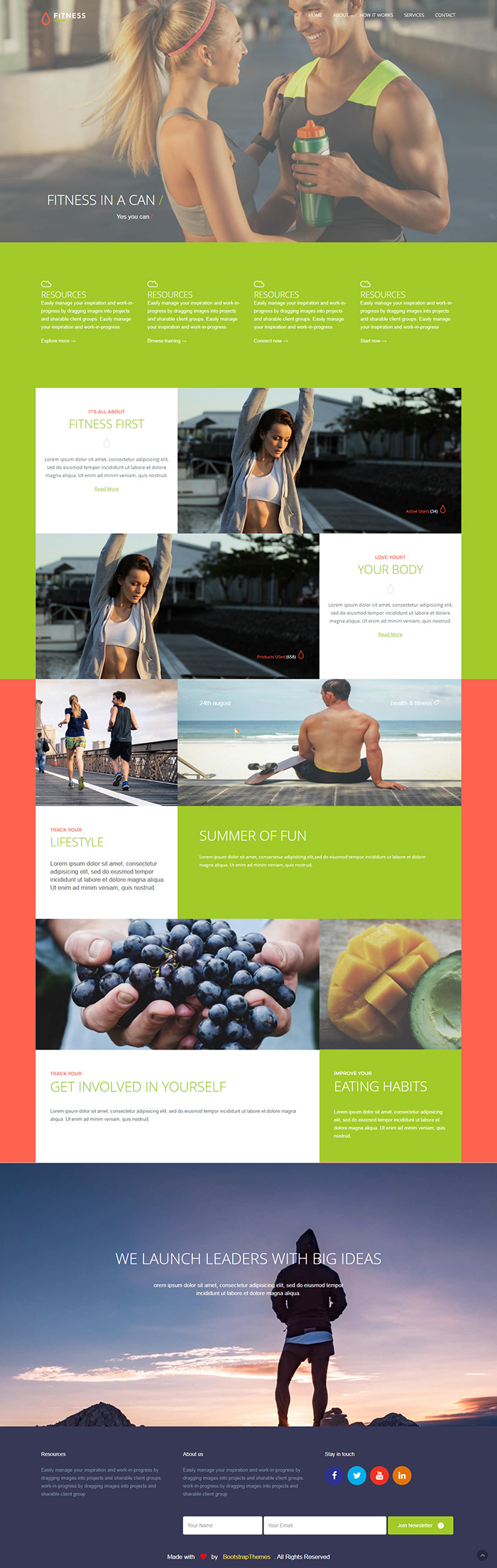 Free Fitness Website Template