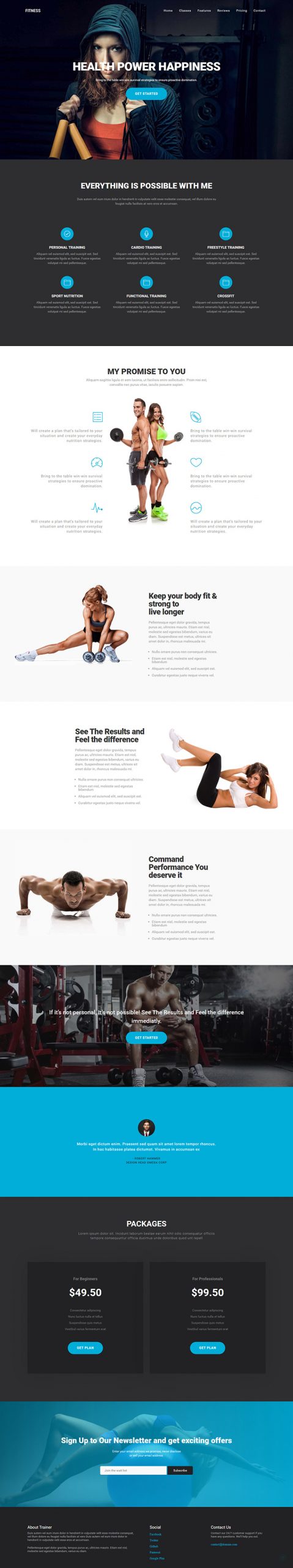 Free Fitness Website Template