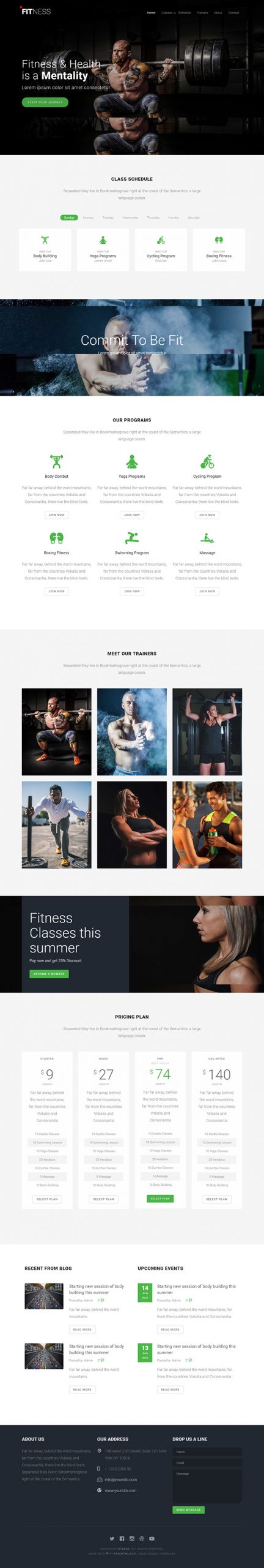 Free Fitness Website Template