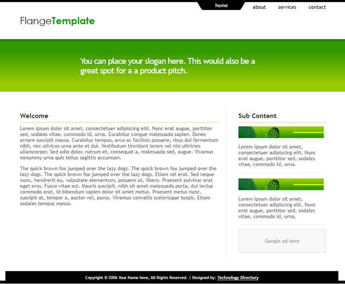 Free Flange Website Template