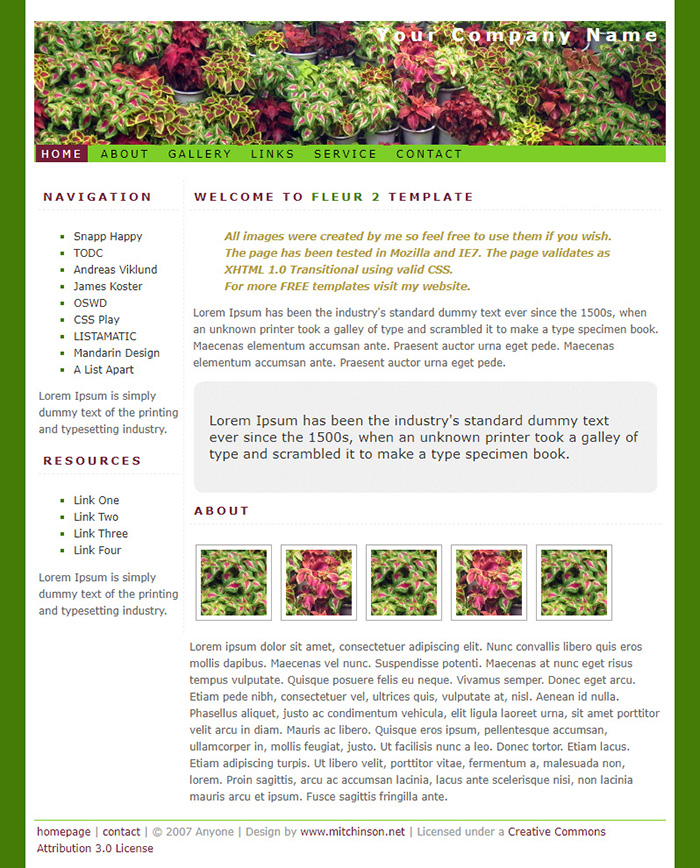 Free Fleur 2 Website Template