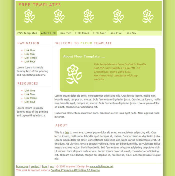 Free Fleur Website Template
