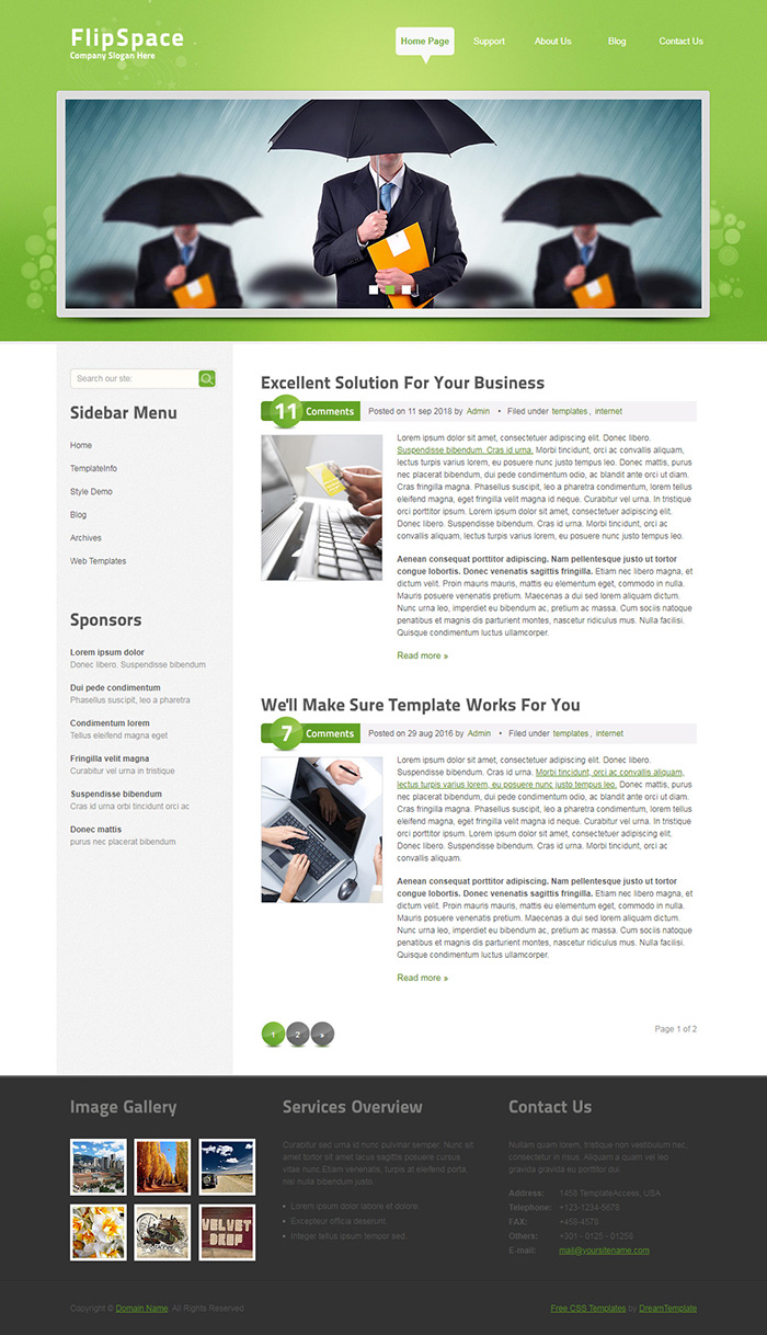 Free FlipSpace Website Template