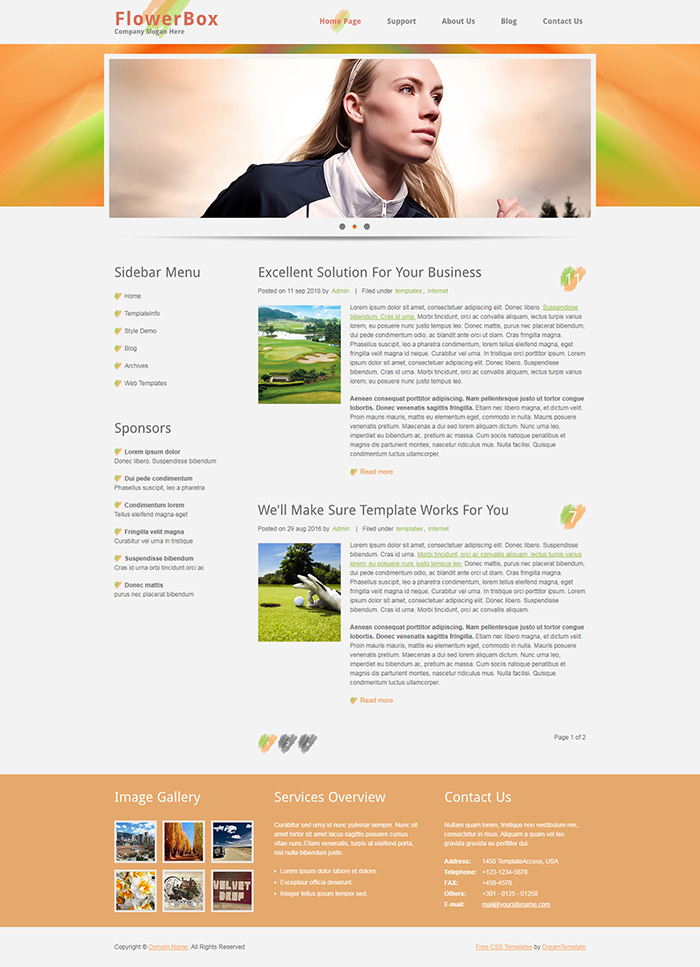 Free FlowerBox Website Template