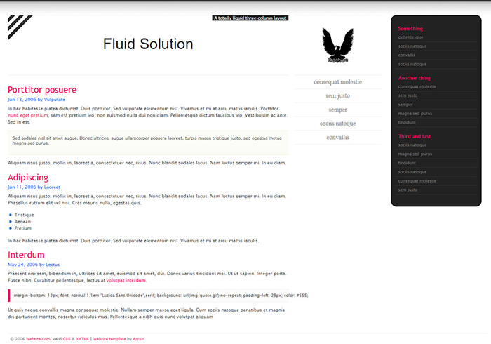 Free Fluid Solution Website Template