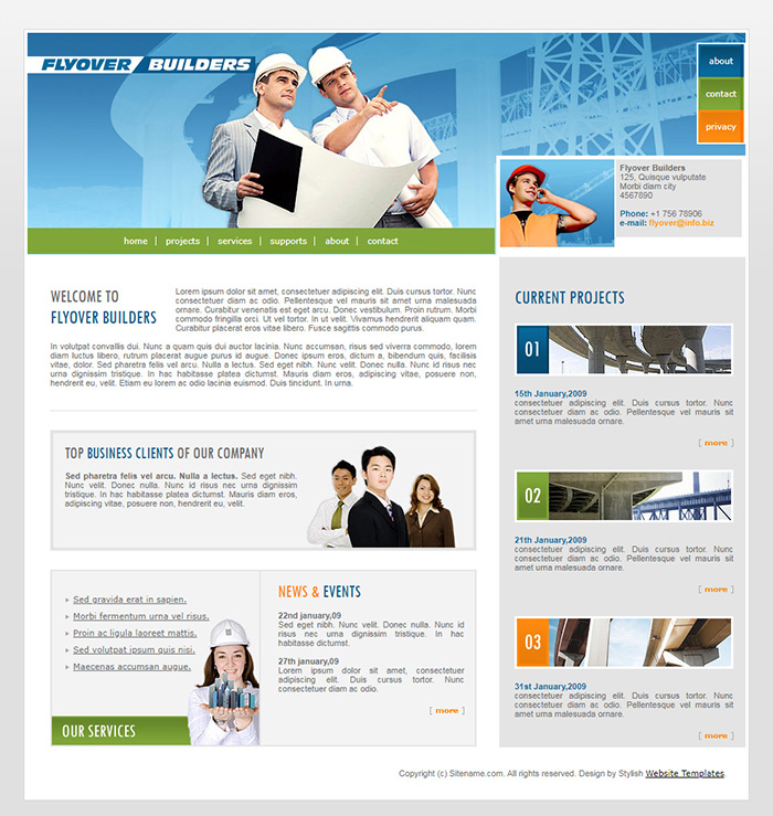 Free Flyover Builders Website Template