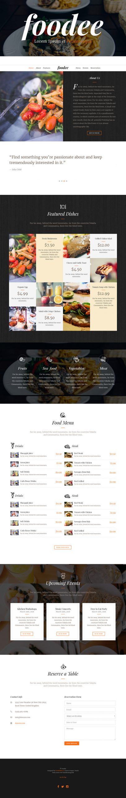 Free Foodee Website Template