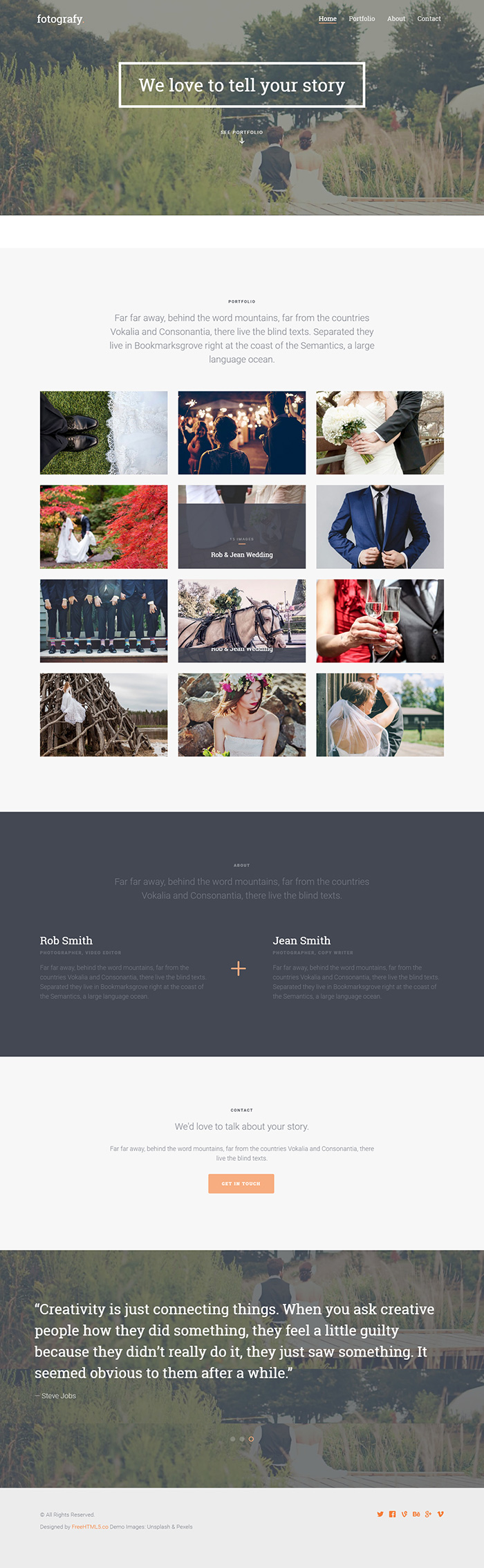 Free Fotografy Website Template